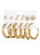 Golden Glam Hoop &amp; Stud Earring Set (6 Pairs)