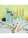19-Piece Green Silicone Kitchen Utensil Set with Knife, Cutting Board, and Kitchen Gadgets
