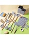 19-Piece Grey Silicone Kitchen Utensil Set with Knives, Cutting Board, and Gadgets