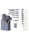 19-Piece Grey Silicone Kitchen Utensil Set with Knives, Cutting Board, and Gadgets