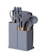 19-Piece Grey Silicone Kitchen Utensil Set with Knives, Cutting Board, and Gadgets