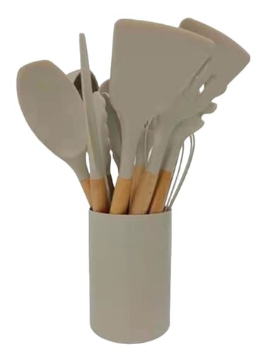 12 In 1 Silicone Kitchen Utensil Set Beige