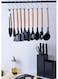 19-Piece Black / Gray Silicone Kitchen Utensil Set with Knives, Cutting Board, and Gadgets