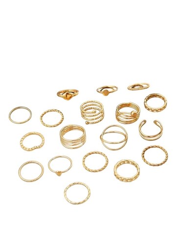 18Pcs/Set Trendy Minimalist Gold Tone Knuckle Ring Set for Women