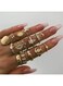 15-Piece Gold Color Vintage &amp; Boho Ring Set for Women Mixed Designs