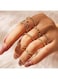 8-Piece Gold Color Fashion Ring Set for Women Mixed Designs