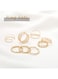 8-Piece Gold Color Fashion Ring Set for Women Mixed Designs