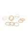 8-Piece Gold Color Fashion Ring Set for Women Mixed Designs