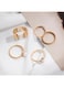 Elegant Gold Color Women&rsquo;s Ring Set 6pcs Butterfly &amp; Pearl Mix Fashion Rings