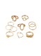 11 Pcs Gold -Tone Minimalist Geometric Ring Set