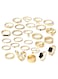 Trendy Gold Color Women&rsquo;s Ring Set 27pcs Mixed Minimal &amp; Statement Rings