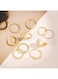 Trendy Gold Color Women&rsquo;s Ring Set 10pcs Stylish Mixed Fashion Rings