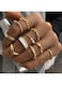 Trendy Gold Color Women&rsquo;s Ring Set 10pcs Stylish Mixed Fashion Rings