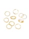 Trendy Gold Color Women&rsquo;s Ring Set 10pcs Stylish Mixed Fashion Rings