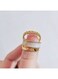 Elegant Gold Plated Pearl &amp; Chain Ring Set 5 Pcs