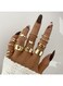 12-Piece Gold Color Adjustable Ring Set for Women &ndash; Heart, Star &amp; Minimalist Designs