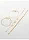 4-Piece Gold Color Butterfly &amp; Layered Chain Anklet Set for Women