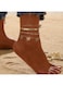 4-Piece Gold Color Butterfly &amp; Layered Chain Anklet Set for Women