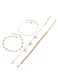 4-Piece Gold Color Butterfly &amp; Layered Chain Anklet Set for Women