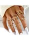8 Pcs Gold Color Fashion Ring Set