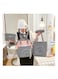 4-Piece Mum's Baby Travel Bag Set Grey and Pink