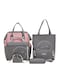 4-Piece Mum's Baby Travel Bag Set Grey and Pink