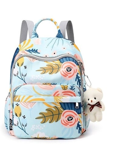 Floral Print Mums Baby Travel Bag Blue