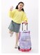 Pastel Galaxy Six-Wheel Trolley School Bag in Purple