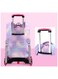 Pastel Galaxy Six-Wheel Trolley School Bag in Purple
