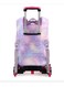 Pastel Galaxy Six-Wheel Trolley School Bag in Purple