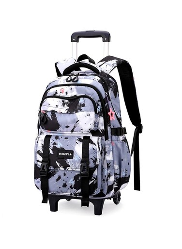 Children's Rolling Trolley Backpack in Black