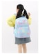 Pastel Galaxy Six-Wheel Trolley School Bag Blue