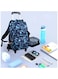 Geometric Burst School Bag Blue