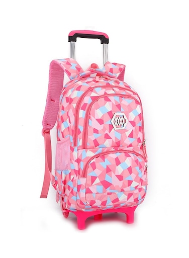 Colorful Geometric School Bag with Wheels