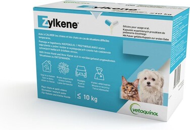 lkene Capsules 75mg for Small Dogs and Cats &ndash; Natural Stress &amp; Anxiety Relief (10 Capsules )