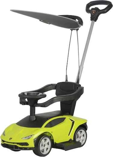 Lamborghini LB 3726HC Push Car with Handle and Canopy - Green