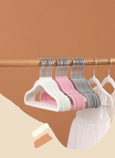 30PCS Baby Toddler Kids Hangers With Swivel 360 Hook, Notched Shoulder Design For Children Clothes, Sturdy Durable Clothes Hangers