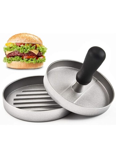 Nyganmelloz Best Burger Press &mdash; Aluminum Hamburger Patty Maker for Stuffed Burgers&mdash;Quality BBQ Grilling Accessories (Single)