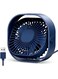 TOPK USB Desk Fan, Strong Airflow &amp; Quiet Operation, Three-Speed Wind Small Fan, 360&deg; Rotatable Head for Home Office Table and Desktop (Blue)