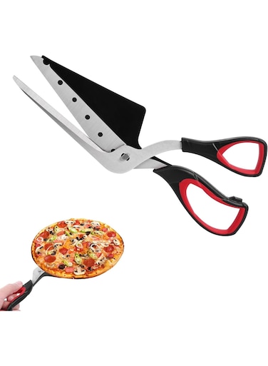 Pizza Scissors with Shovel, Pizza Cutter Scissors, Food-Grade Sharp Stainless Steel Blade and Soft Grip Handle