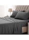 3-Piece Grey Cotton Bed Sheet Set &acirc;&euro;&ldquo; Ultra Soft Flat Sheet &amp; Pillowcases with Striped Design, Breathable &amp; Comfortable for Home or Hotel (Single/Double)