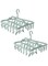 CooToly Foldable Clothes Drying Rack with 32Pcs Clips, [2Pack 64 Clips] Laundry Clips Hanger for Socks Underwear, Drying Towels and Baby Clothes (green-plastic)