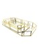 Lady 3-Piece Metal and Glass Serving Tray Golden/Clear 42 x 23 x 5cm