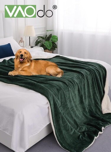 Plush Fuzzy Blanket, Super Soft Fleece Throw Blanket Warm and Cozy Reversible Plush Suitable for Sofa Couch Office Bedroom Green 180*200cm