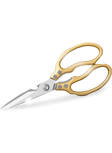 AWINJOY Kitchen Scissors, Heavy Duty Sharp Kitchen Shears Dishwasher Safe,Gold Kitchen Accessories Cooking Shears for Kitchen Meat Chicken Fish Poultry Herb Bread (Gold)