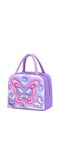 IraXpro Lunch Bag for Kids School,Insulated Lunch Box Bag For Girls Boys,Multiple Color and Pattern Options,Water-Resistant,Reusable,Lightweight &amp; Durable Lunch Tote (Purple-Butterfly)
