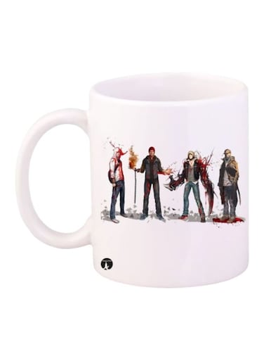 Printed Mug White/Red/Brown
