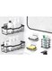 UrbanEssentia Bathroom Shelf, set of 5pcs, Shower Caddy For Bathroom Organizer and Storage, No-drilling Bathroom Shelves, Stainless Steel Racks with Self-Adhesive Stickers (Black).