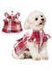 KASTWAVE Plaid Dog Dress for Small Dogs Cats Bowknot Girl Dog Clothes with D-Ring Cute Princess Pet Puppy Dresses Spring Summer Pet Outfits for Chihuahua Yorkies Shih Tzu（Medium）