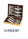 12 Piece Stainless Steel Cutlery Set with Sleek Mirror Finish Includes Knives Forks Spoons and Teaspoons for Dinner and Gift Use